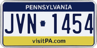 PA license plate JVN1454