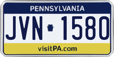 PA license plate JVN1580