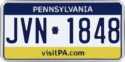 PA license plate JVN1848