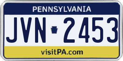 PA license plate JVN2453