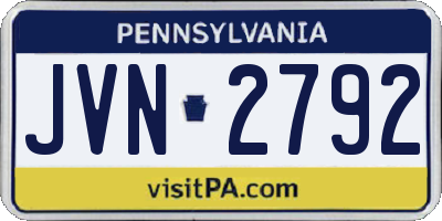 PA license plate JVN2792