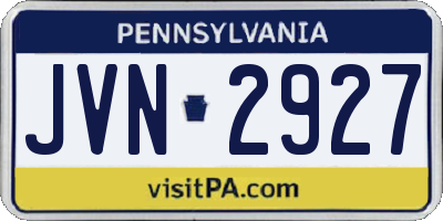 PA license plate JVN2927