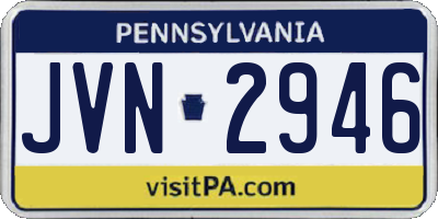 PA license plate JVN2946