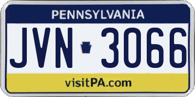 PA license plate JVN3066