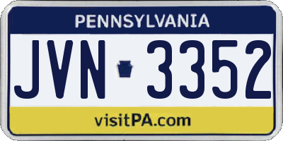 PA license plate JVN3352