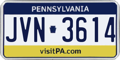 PA license plate JVN3614