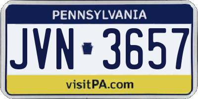 PA license plate JVN3657
