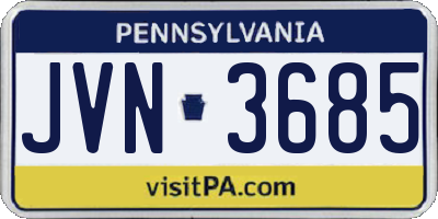 PA license plate JVN3685