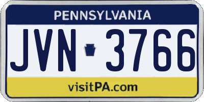 PA license plate JVN3766