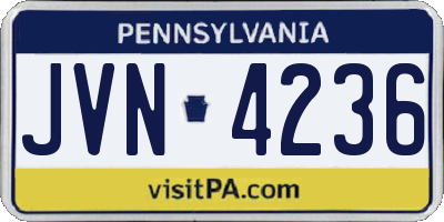 PA license plate JVN4236