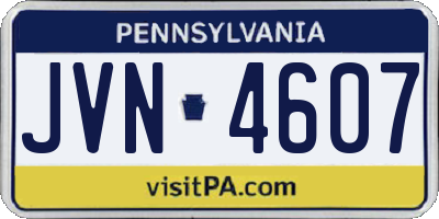 PA license plate JVN4607