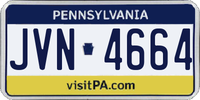 PA license plate JVN4664
