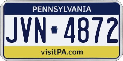 PA license plate JVN4872