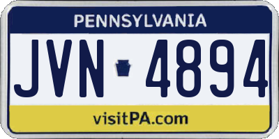 PA license plate JVN4894