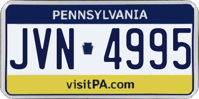PA license plate JVN4995