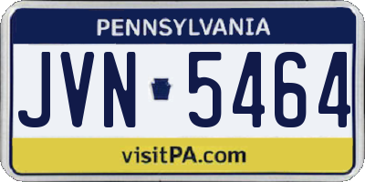 PA license plate JVN5464