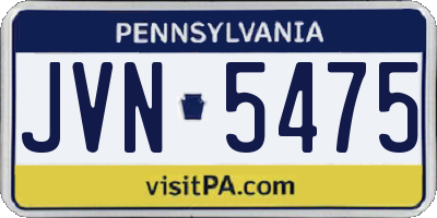 PA license plate JVN5475