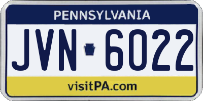 PA license plate JVN6022