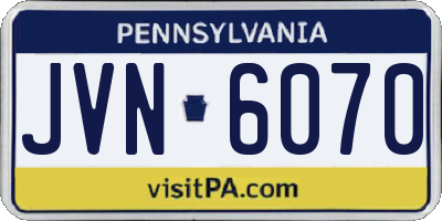 PA license plate JVN6070