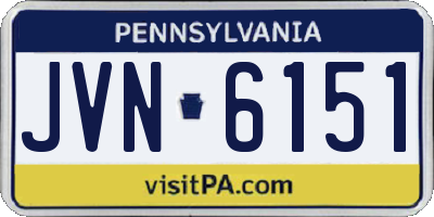 PA license plate JVN6151