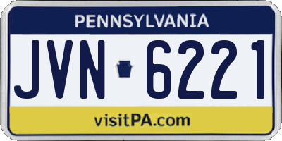 PA license plate JVN6221
