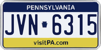 PA license plate JVN6315