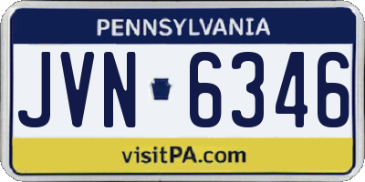PA license plate JVN6346