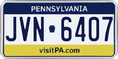PA license plate JVN6407