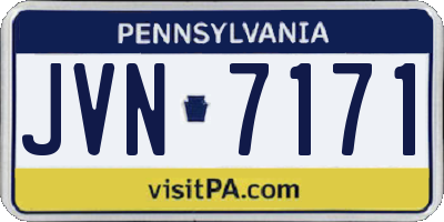PA license plate JVN7171