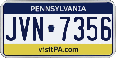 PA license plate JVN7356