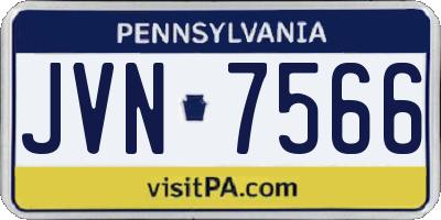 PA license plate JVN7566