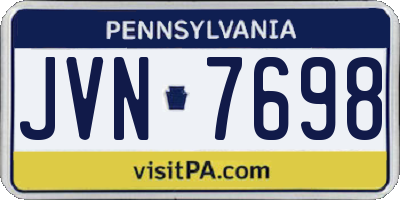 PA license plate JVN7698