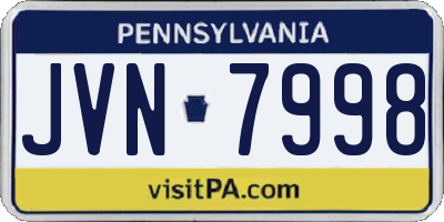PA license plate JVN7998