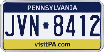 PA license plate JVN8412