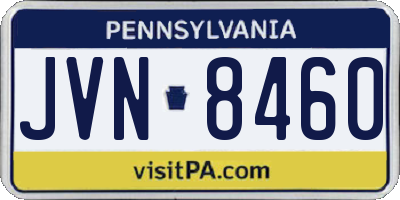 PA license plate JVN8460