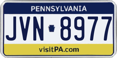 PA license plate JVN8977