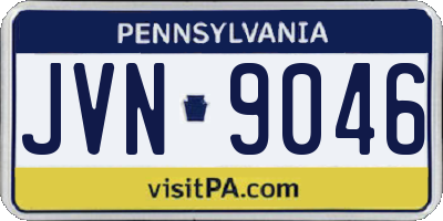PA license plate JVN9046