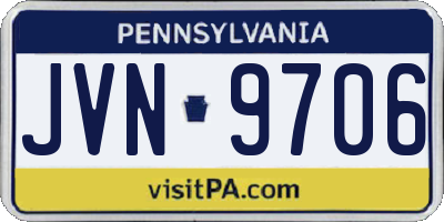 PA license plate JVN9706