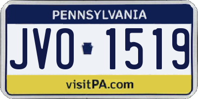 PA license plate JVO1519