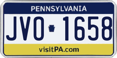PA license plate JVO1658