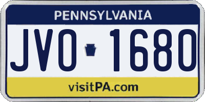 PA license plate JVO1680