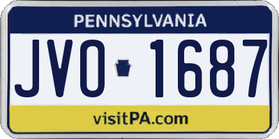 PA license plate JVO1687