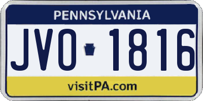 PA license plate JVO1816