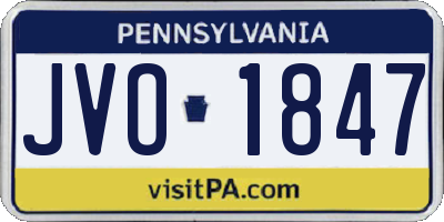 PA license plate JVO1847