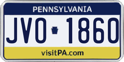 PA license plate JVO1860