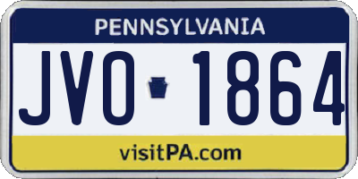 PA license plate JVO1864