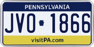 PA license plate JVO1866
