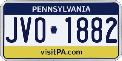 PA license plate JVO1882