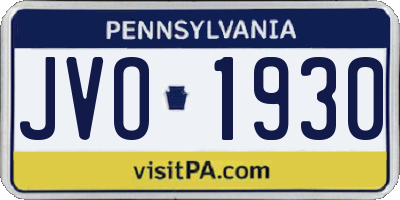 PA license plate JVO1930