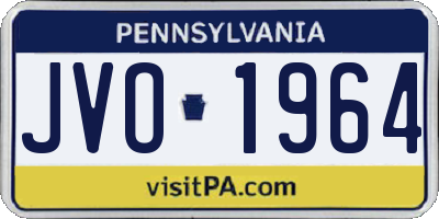 PA license plate JVO1964
